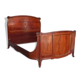 Golden bronze Louis XVI style mahogany bed