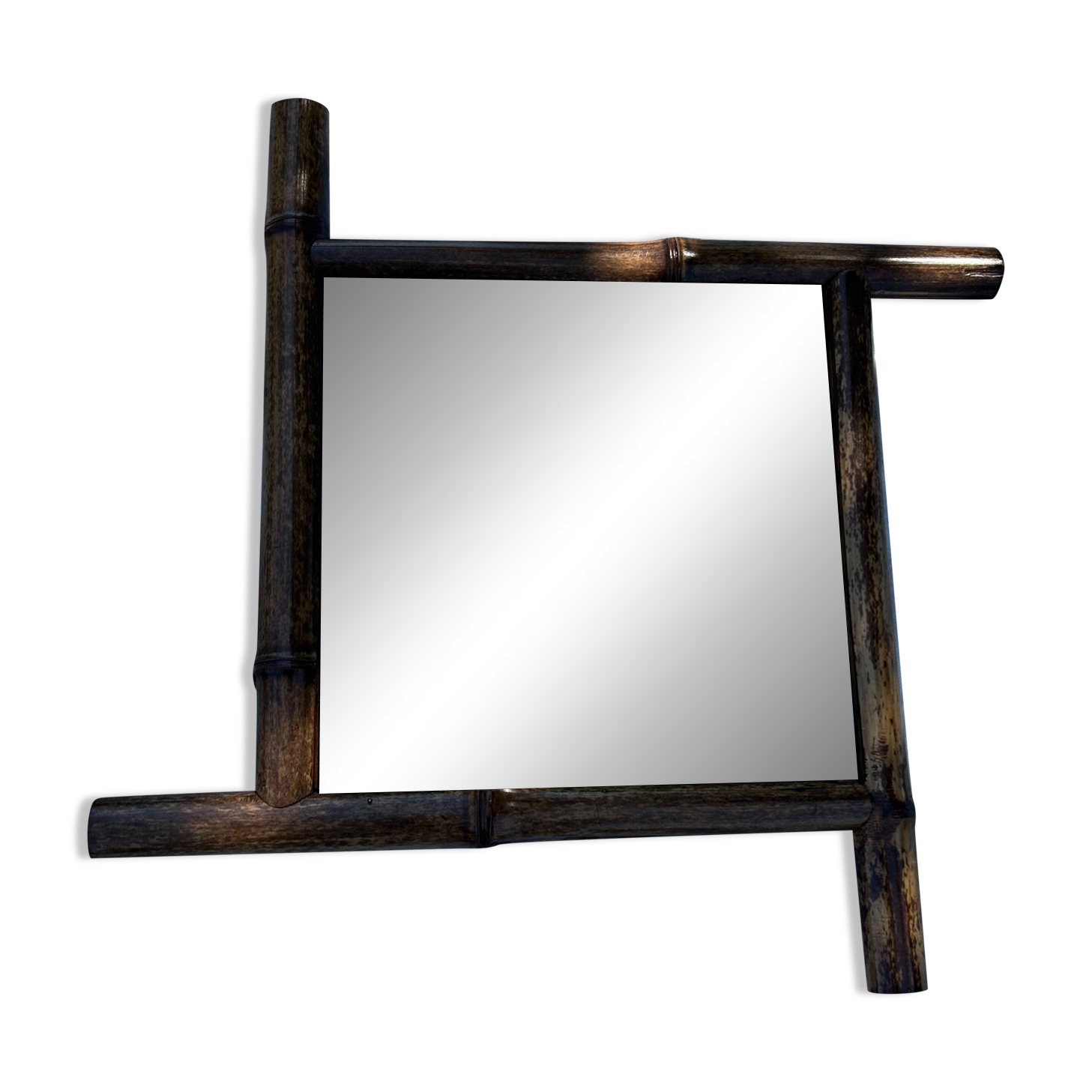 Miroir "bambou" miroir biseauté début XXeme