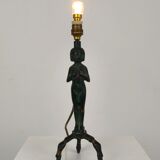 Beautiful bronze Egyptian lady table lamp 20th