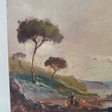 Huile sur bois, années 60 sur chevalet