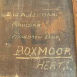 Ancienne malle en toile avec renforts en bois
