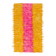 New Hand-Knotted Shag Pile Tulu Rug in Hot Pink and Yellow, 100% Mohair Wool