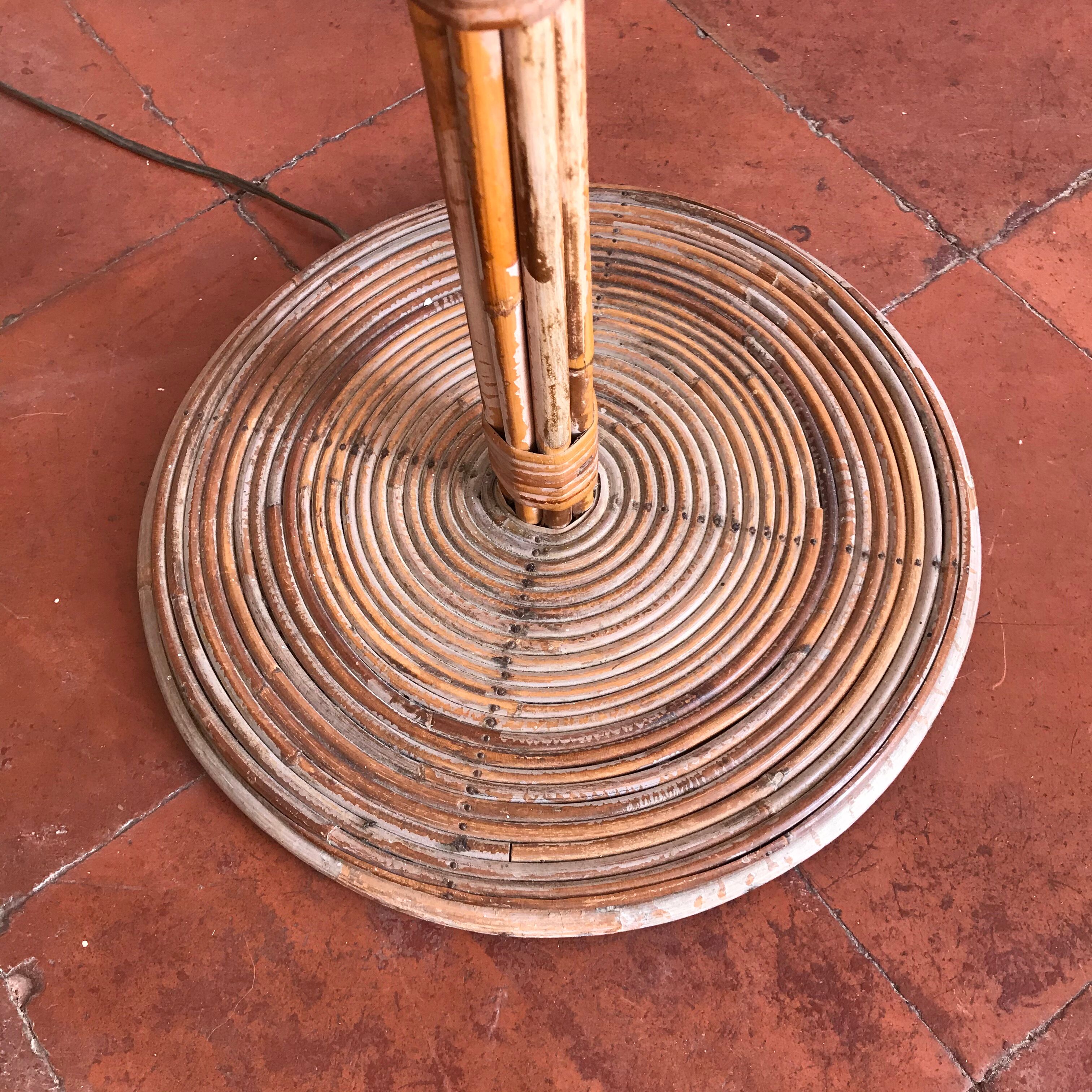 Vintage rattan lamppost