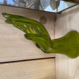 Vintage green hand vase