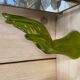 Vintage green hand vase