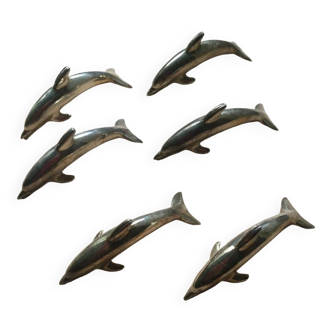 6 vintage dolphin knife holders