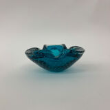 Mid century design set of 4 blue murano glass bowls , 1970's