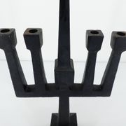 Brutalist candelabra in black forged steel 1950