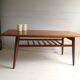 Mid Century Retro Vintage Danish Style Two Tier Teak Coffee Table. 60s