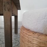 Fabric pouf buckle, end of sofa