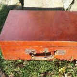 suitcase, wooden trunk