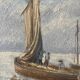 Old painting Marine Seaside signed around 1950