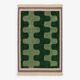 Tapis vert ondulé en laine Beni Ourain, 150/250cm