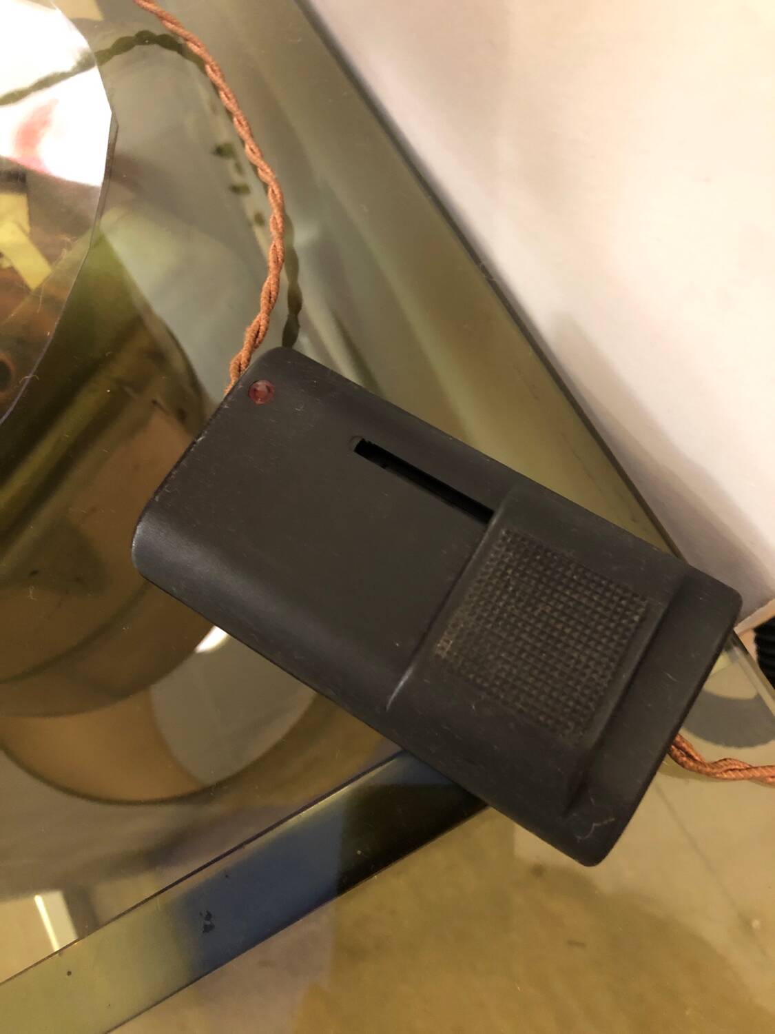 Copper and silk lamp, 1970