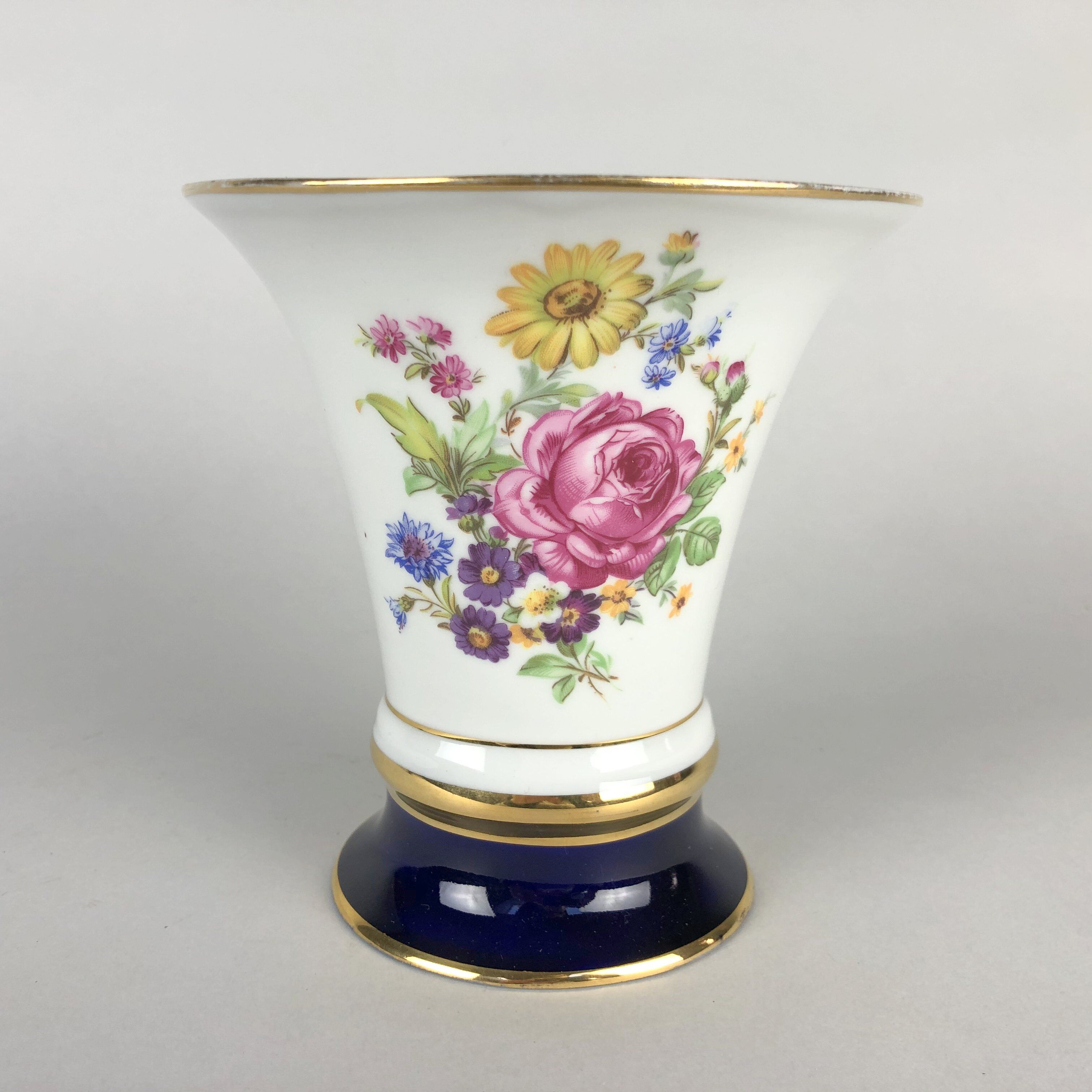 Porcelain Hand Painted Vase by Royal Dux, 1960's