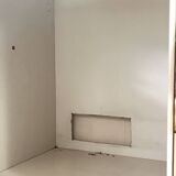 Low ivory lacquered enfilade, smoked mirror & brass JC Mahey, design 1970.