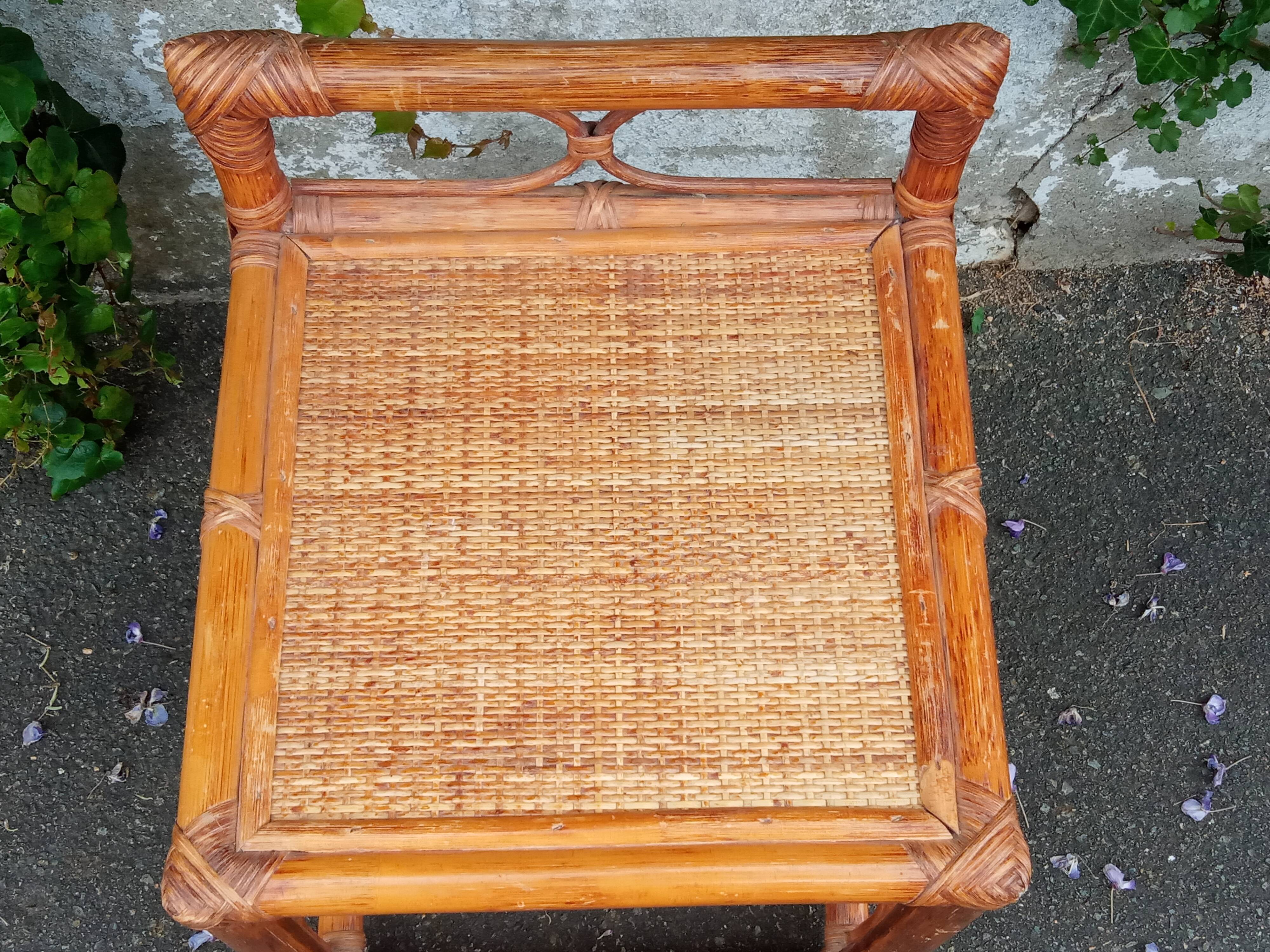 Rattan side table