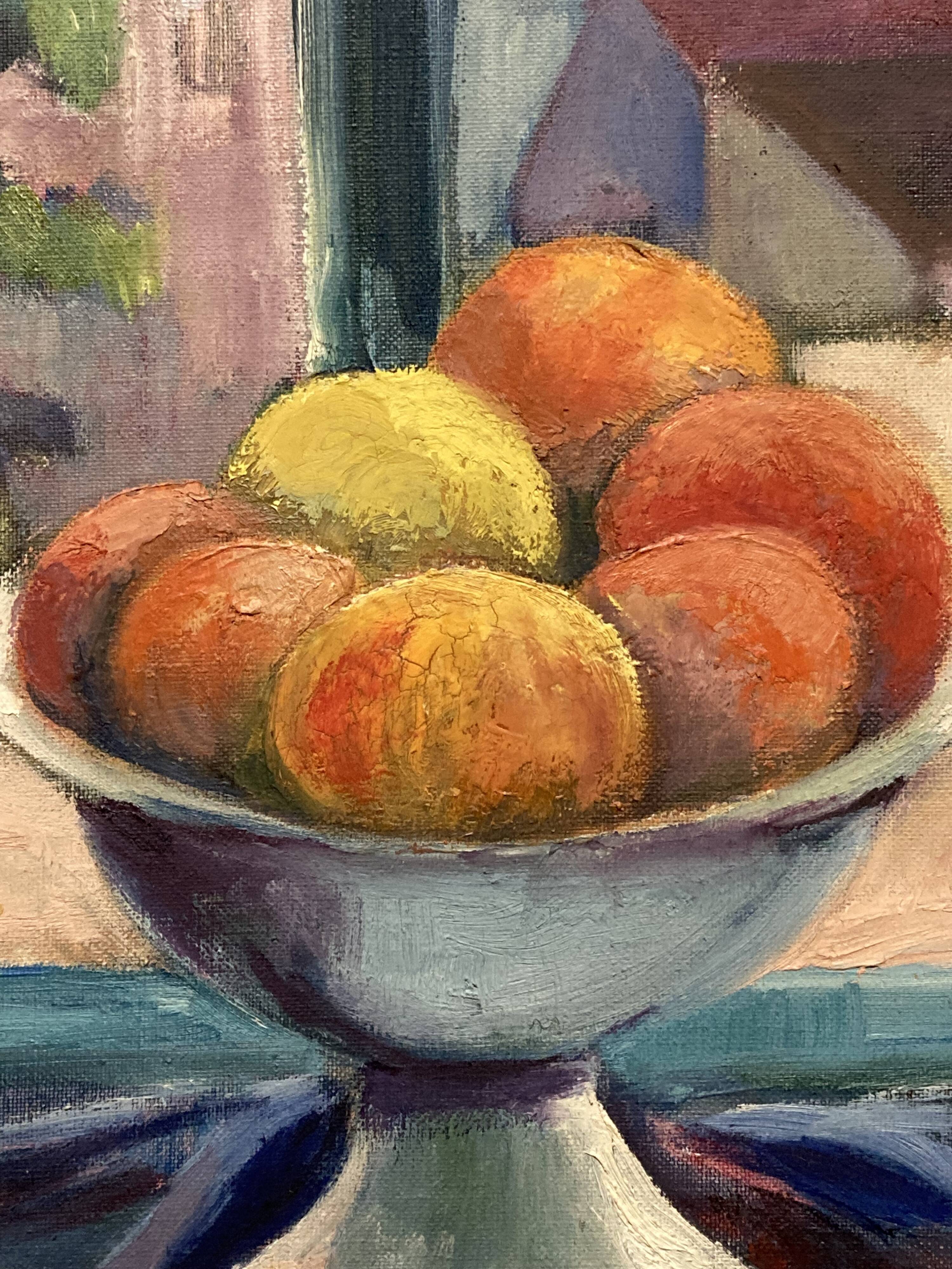 Leray, "In Front of the Window", fauvist still life, oil on canvas