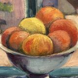 Leray, "In Front of the Window", fauvist still life, oil on canvas