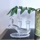 Chandelier with 3 lights in cut crystal, Art Deco style.