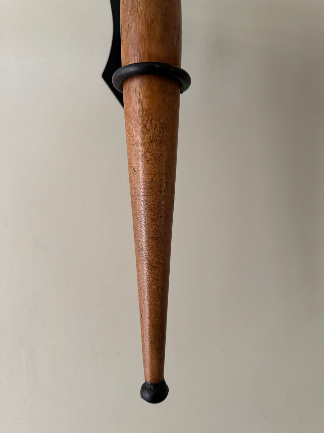 Large 2 Piece Vintage Modernist Iron and Wooden Candle Holders