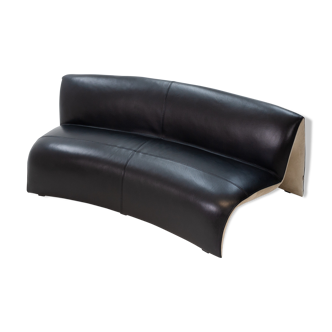 Steiner Paris curved leather sofa model rivoli
