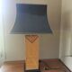 Vintage straw marquetry lamp
