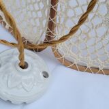 Rattan flower suspension and hook