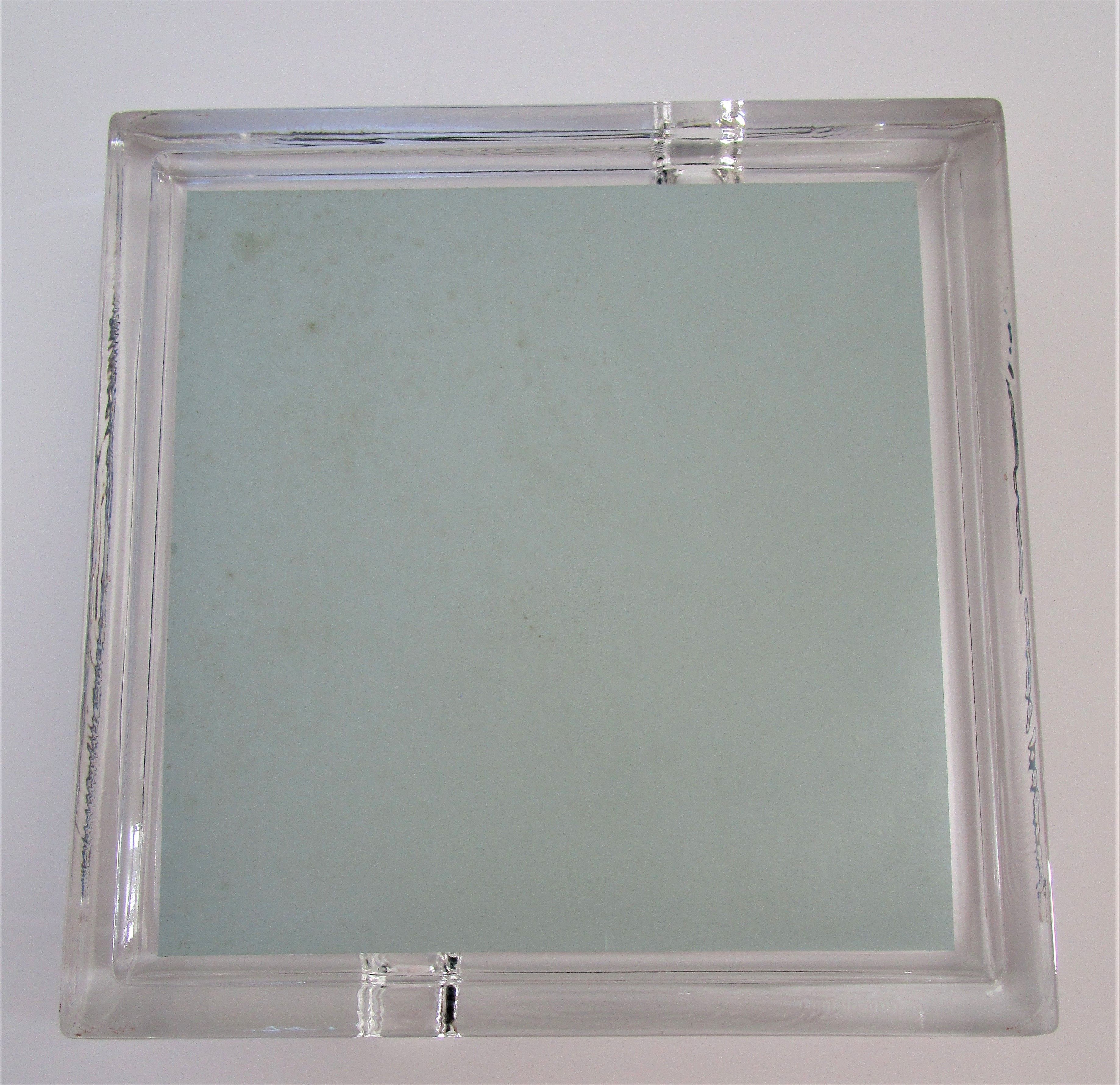 Ashtray thick glass blue decoration Air France 70s