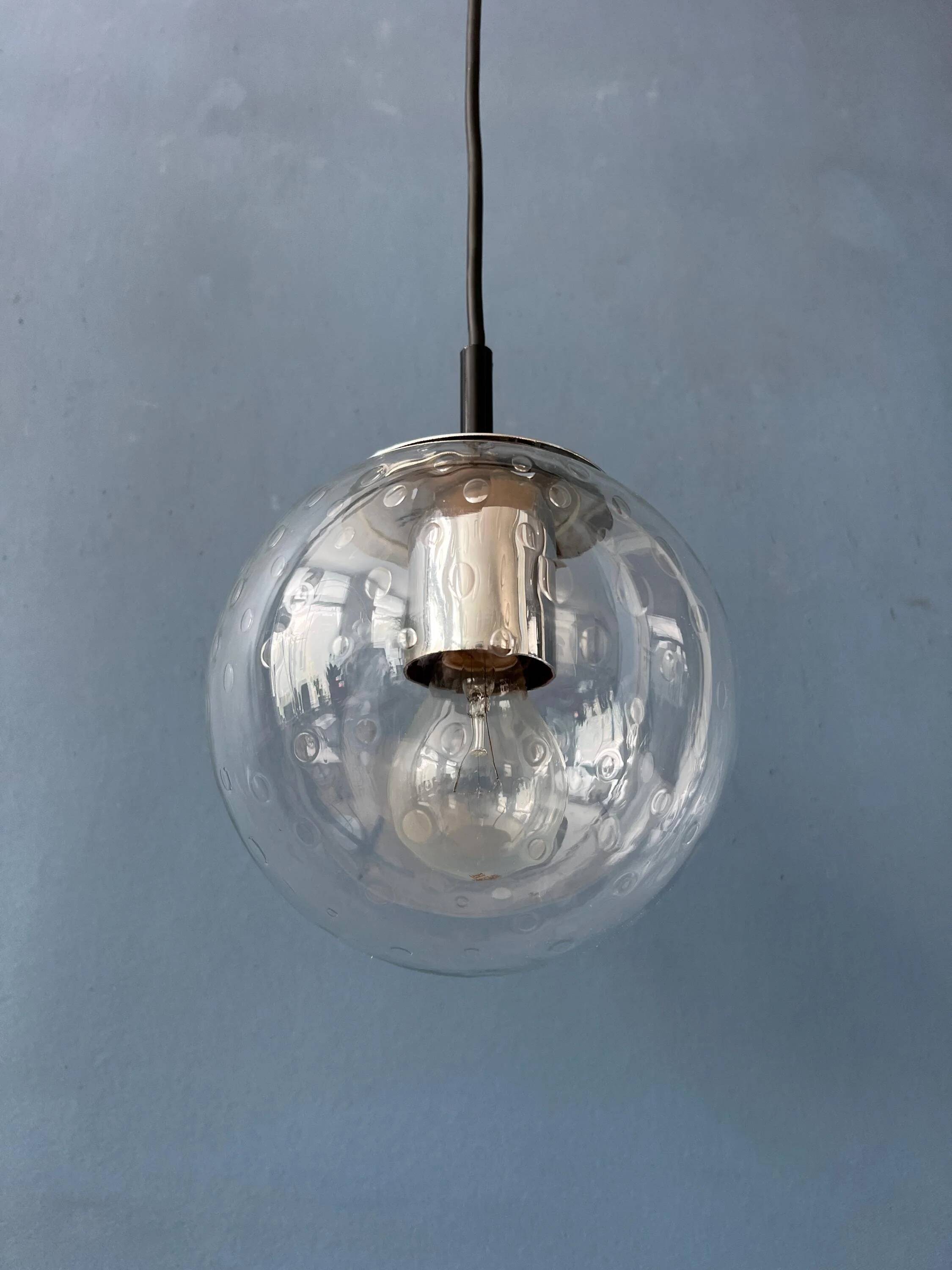 Small vintage bubble glass pendant Raak