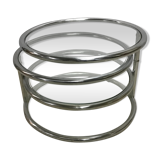 Round coffee table 3 vintage trays