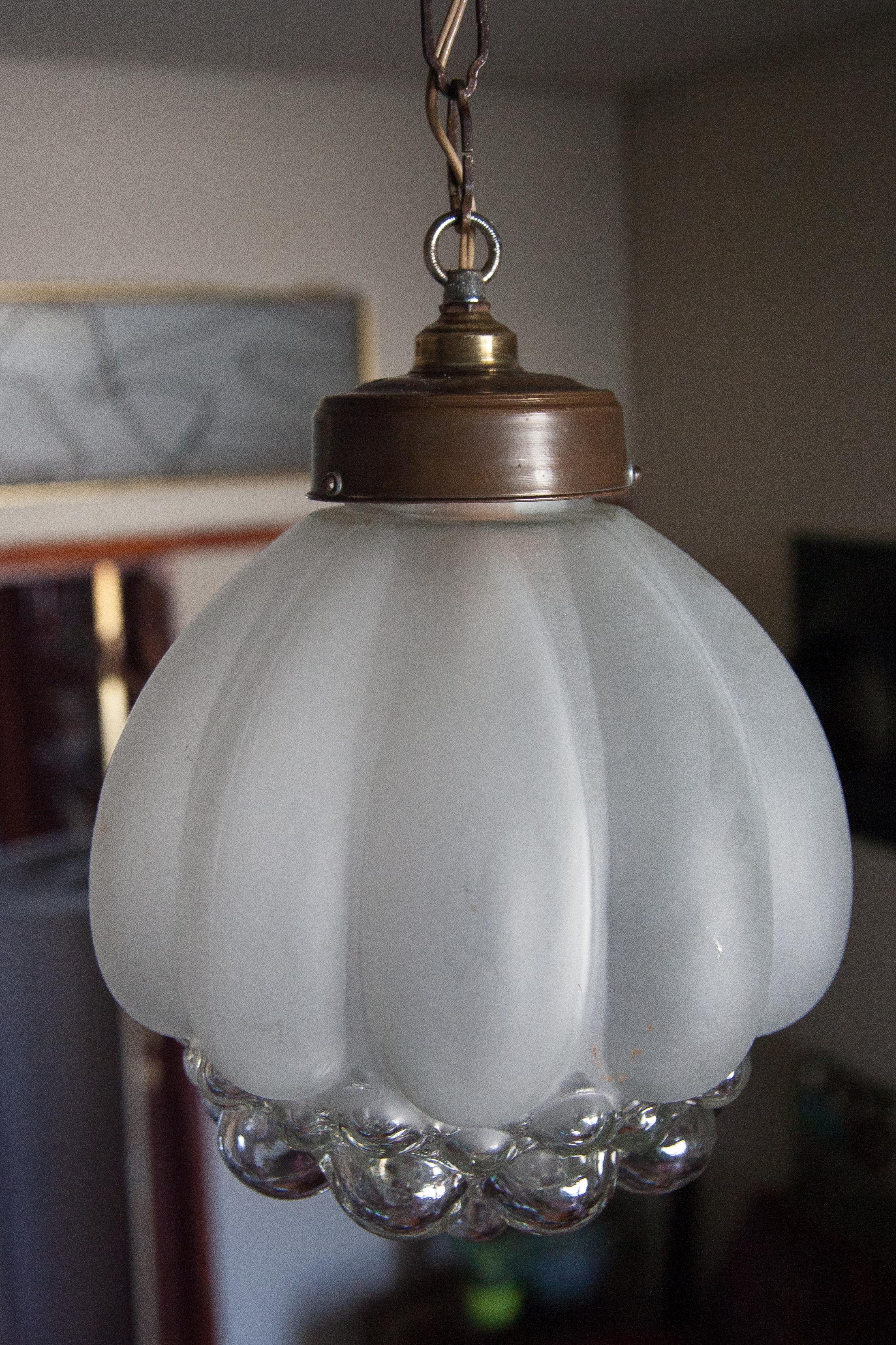 Vintage, old Suspension suspension, globe glass bubble, bubble lamp, shabby chic, interior decoration, for light, ceiling light