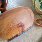Round box with olive wood lid - vintage