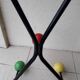 Metal and wood coat rack
