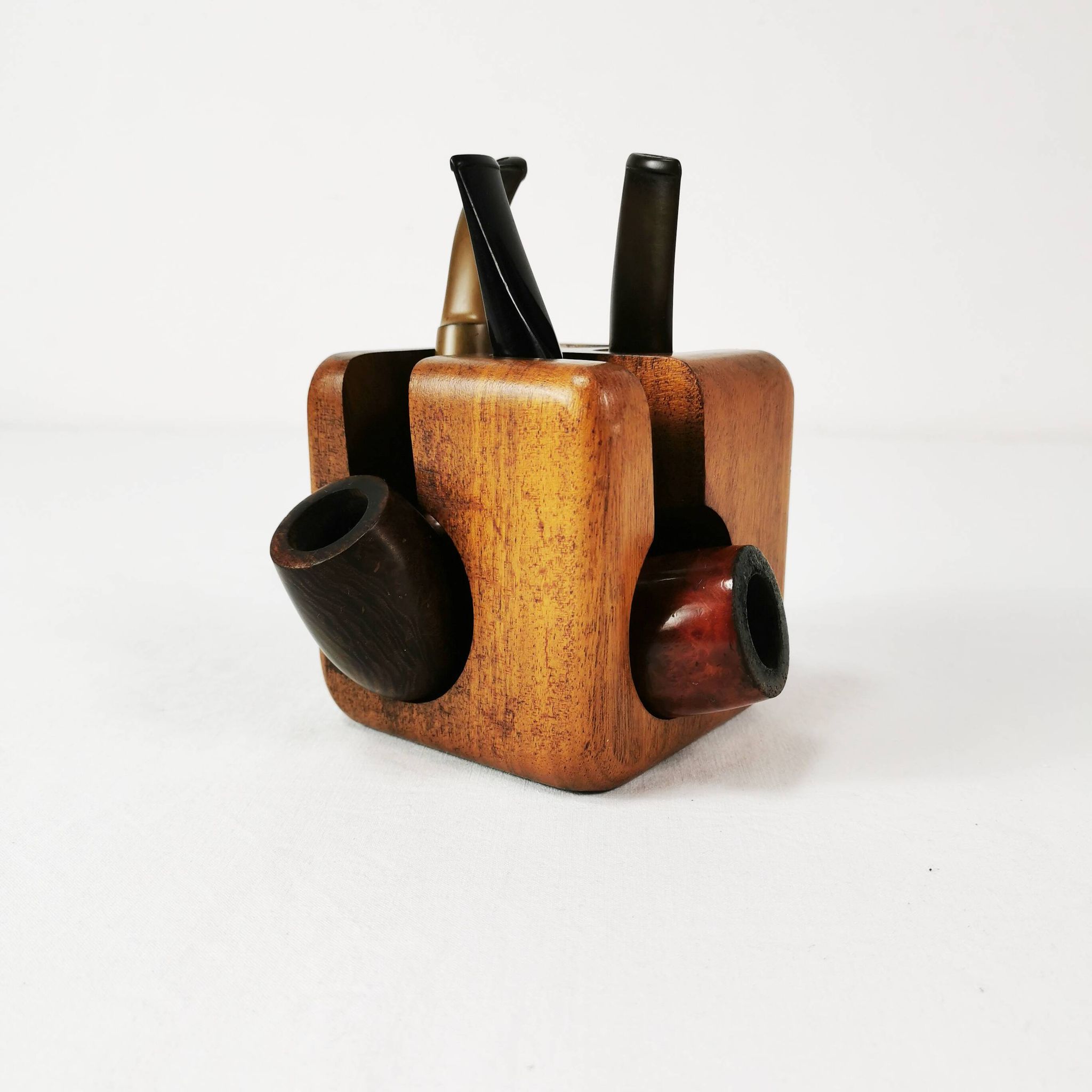 Mid century teak pipe stands, Sweden, 1960s.