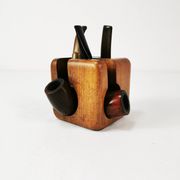 Mid century teak pipe stands, Sweden, 1960s.