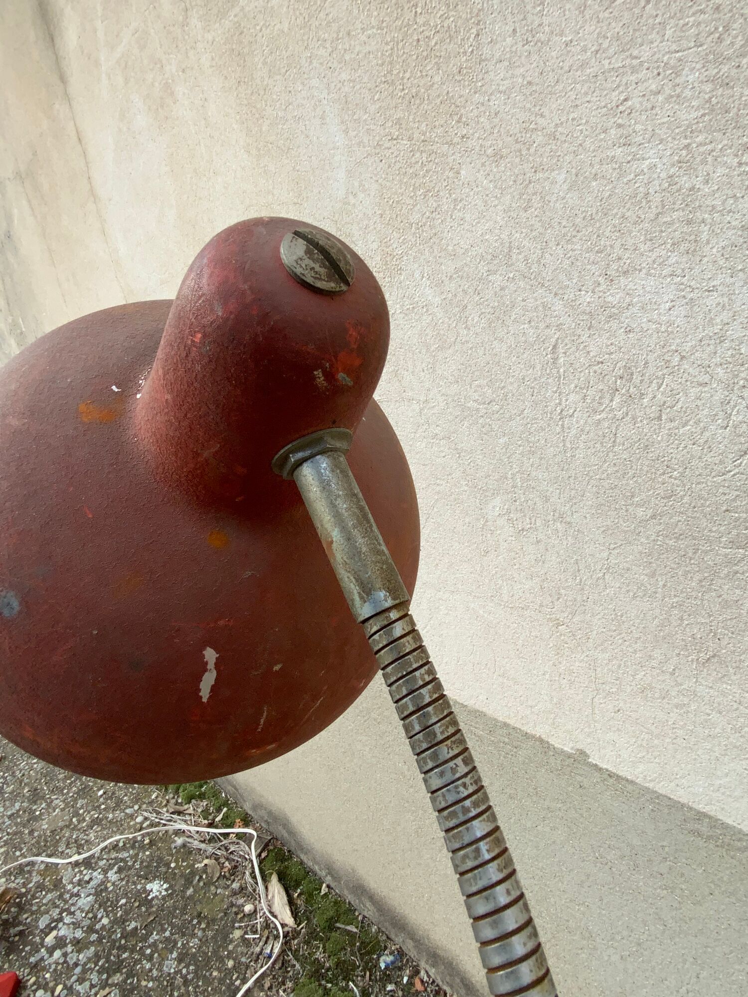 Vintage desk lamp 1950 Aluminor France red metal