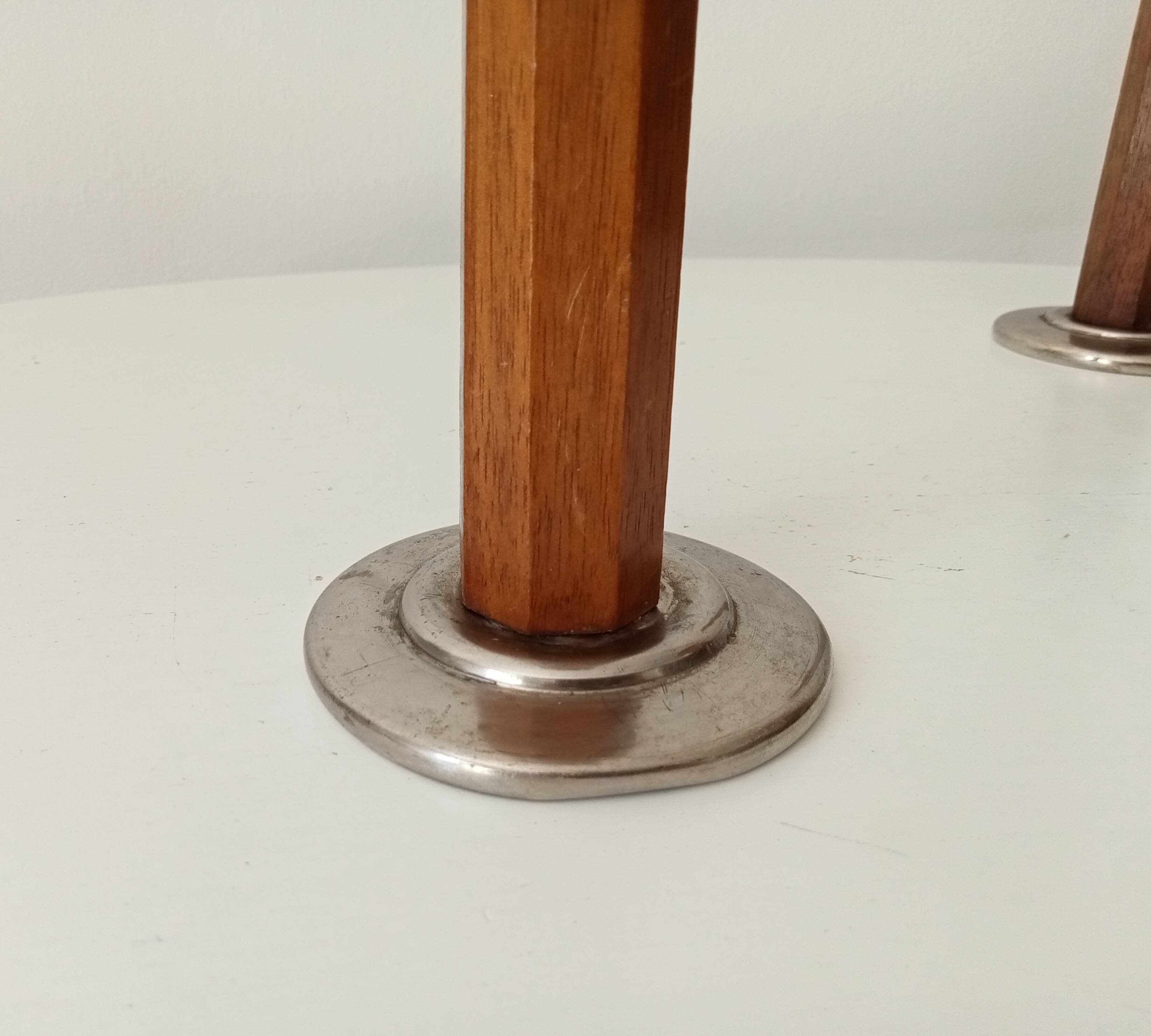 Pair of antique folk art candlesticks