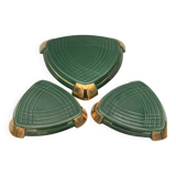 Set of 3 ART CERAMIC TRIVETS and BOTTLES by Poët Laval