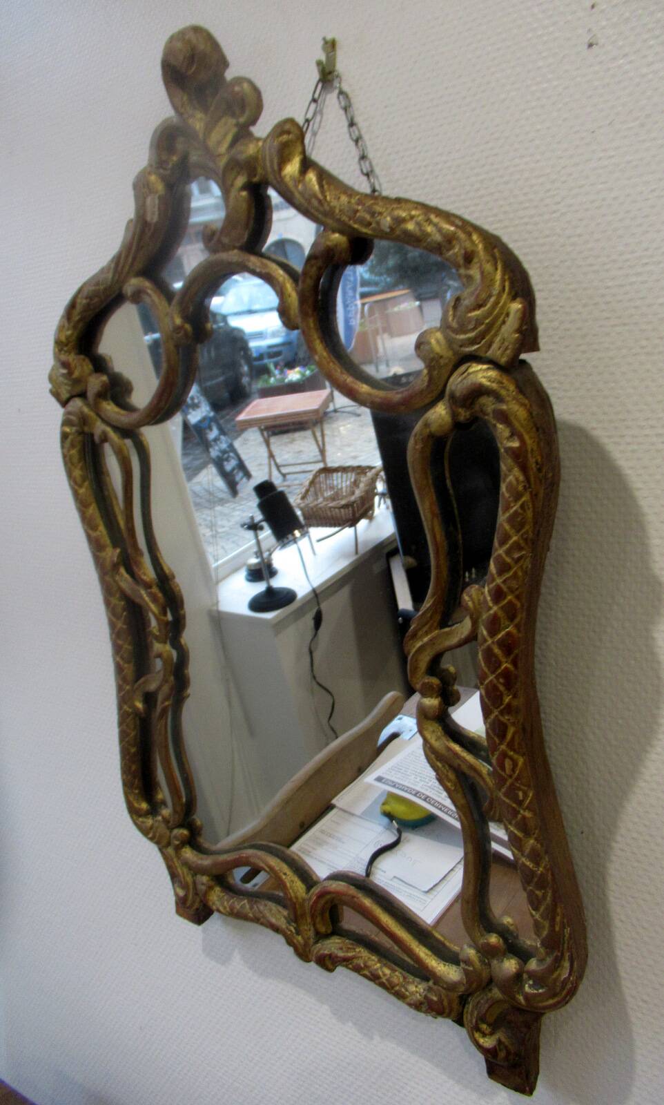 Small 18th century mirror