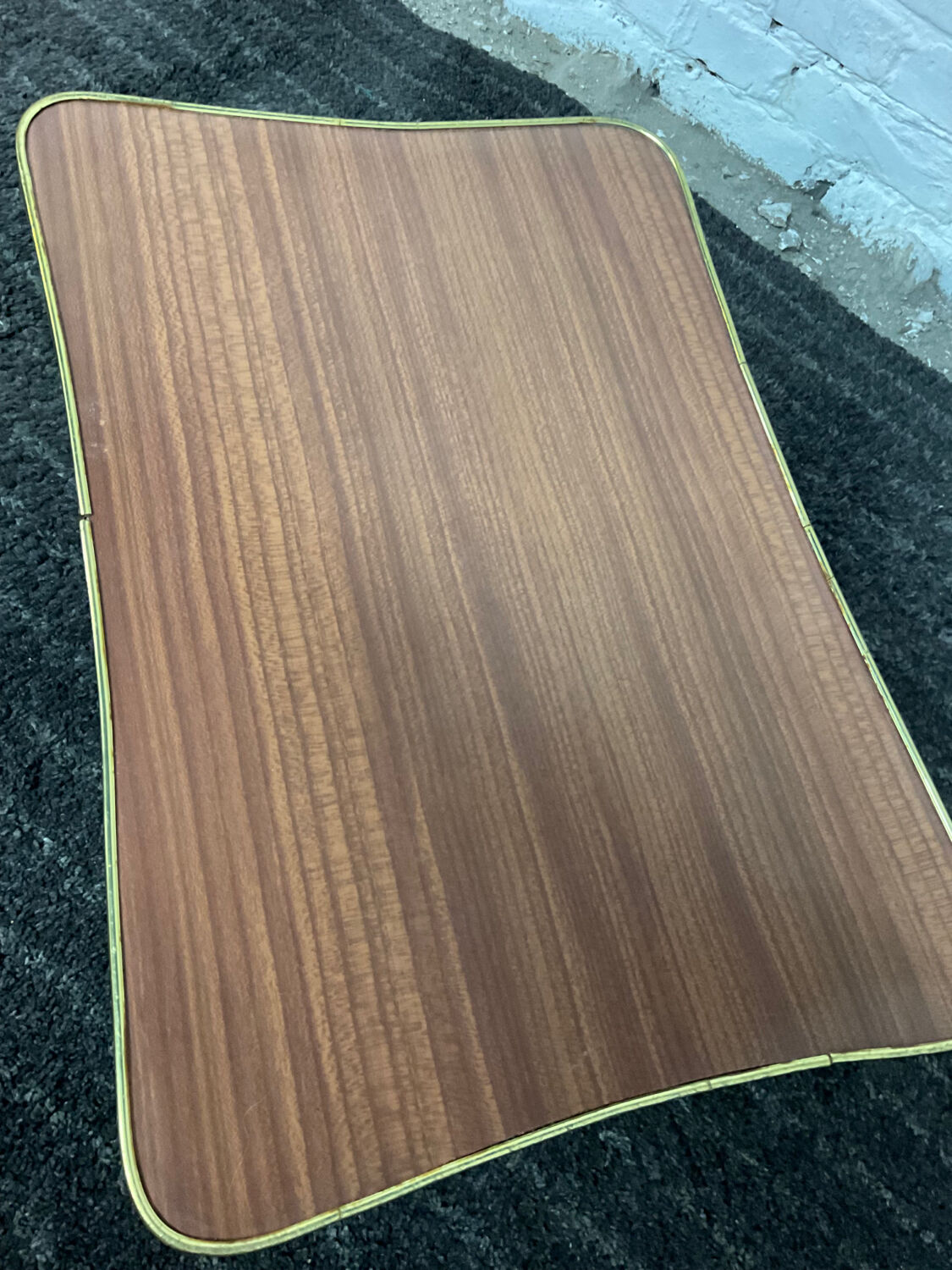 Vintage side table in Formica and teak 70s