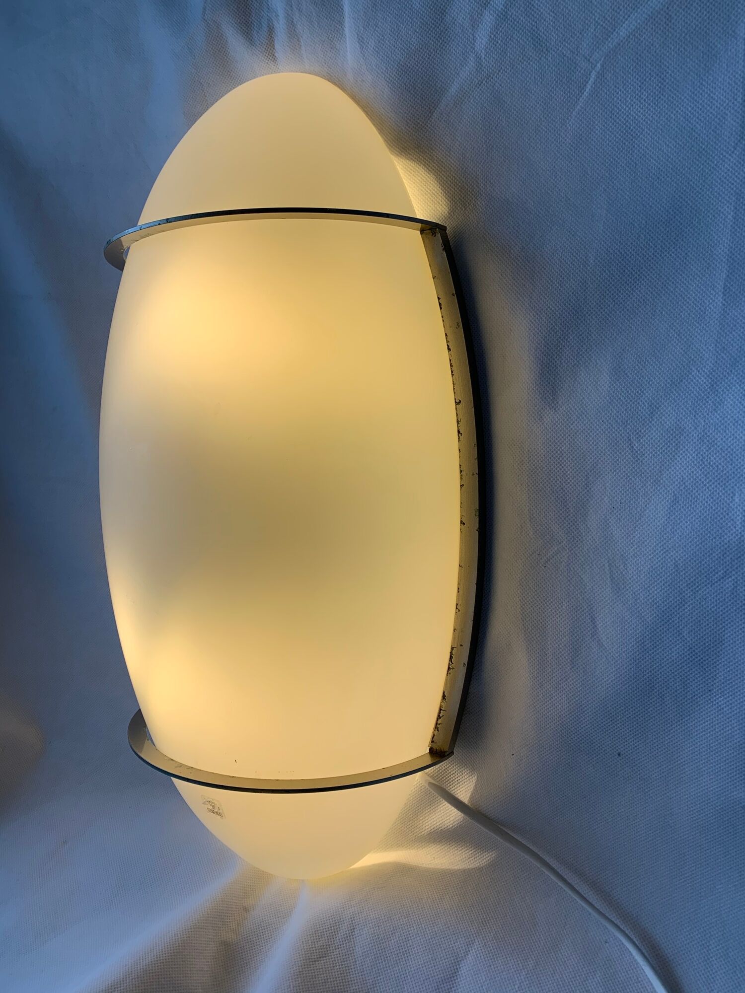Italian wall lamp Vétri Murano Leucos in white frosted glass