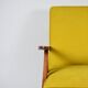 Fauteuil vintage original restauré des années 60, jaune, teck
