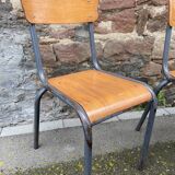 8 vintage industrial school chairs for communities mullca delagrave tube & wood french school chair