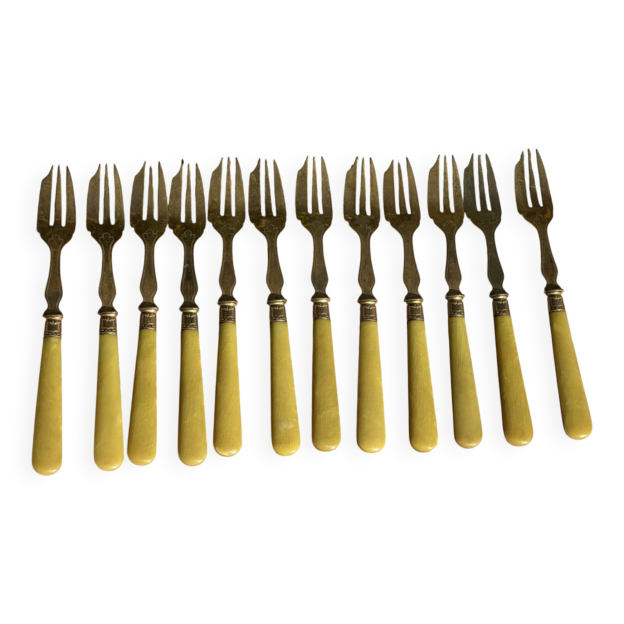 Set of 12 Dessert Cutlery - 1930s - Vintage Dessert Forks