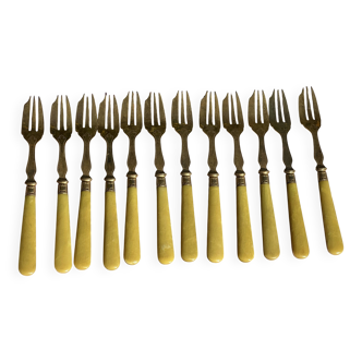 Set of 12 Dessert Cutlery - 1930s - Vintage Dessert Forks