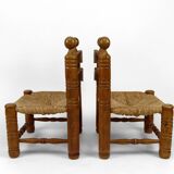 Pair of low straw chairs  circa 1940