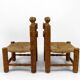 Pair of low straw chairs  circa 1940