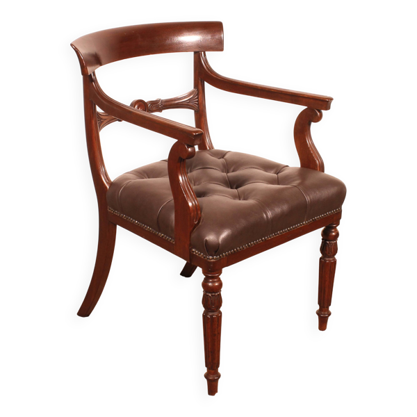 Fauteuil De Bureau En Acajou époque Regency Circa 1810