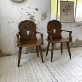 Pair of Savoyard armchairs